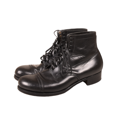 Black Sign Army Last Mid Cut Made in Japan Clinch Boots