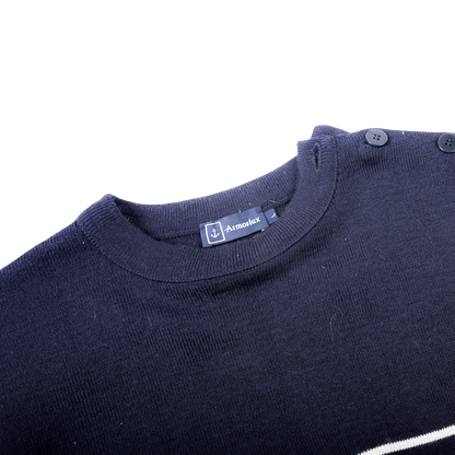 Armor Lux Fishermsn Wool Jumper Navy White Stripe