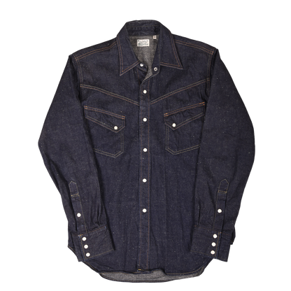 Burgus Plus Slubby Denim Western Shirt