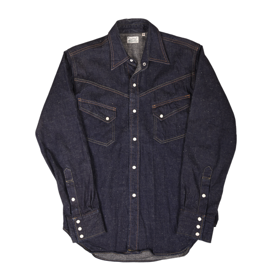 Burgus Plus Slubby Denim Western Shirt