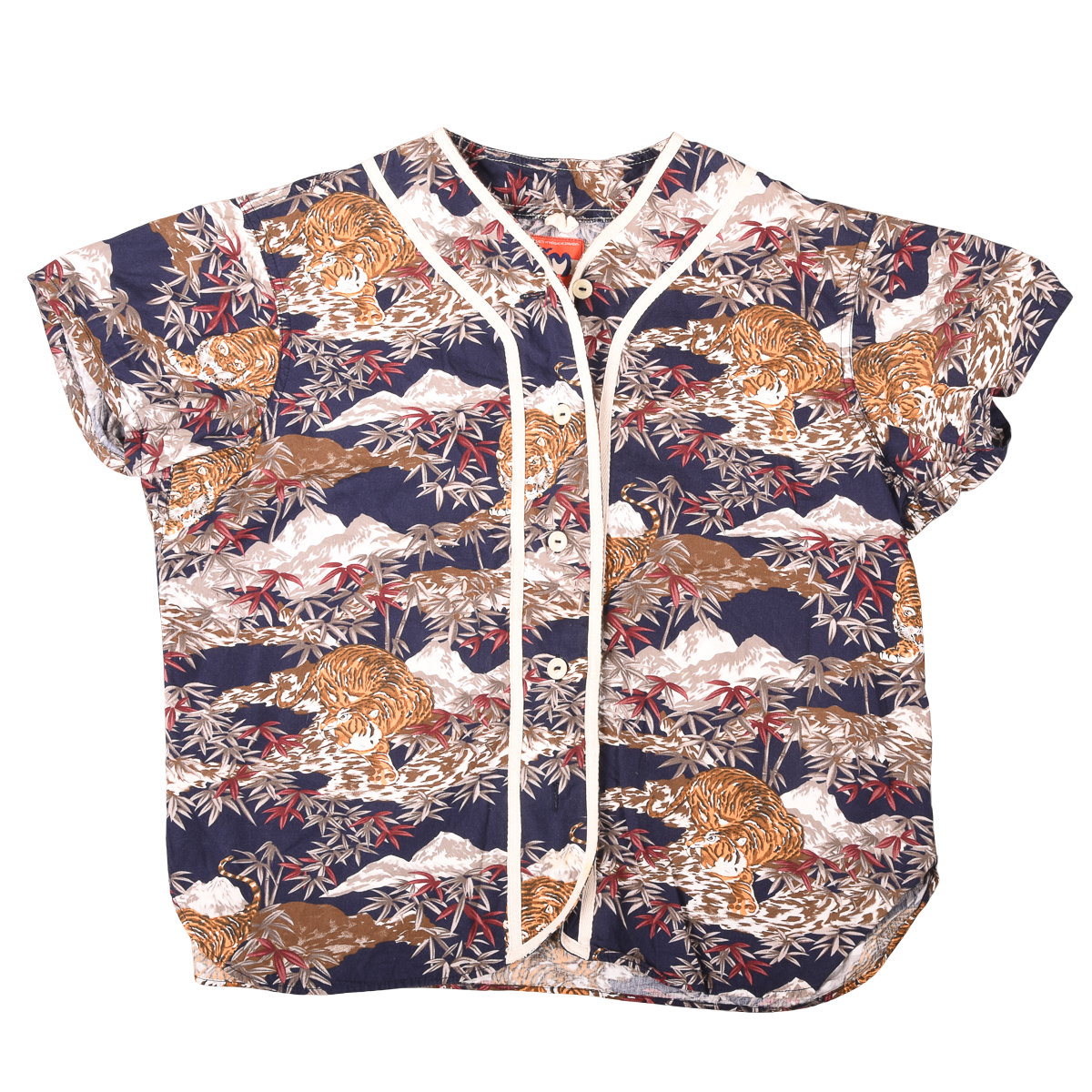 W’Menswear Japanese Tiger Design Baseball Jersey