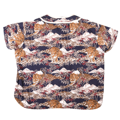 W’Menswear Japanese Tiger Design Baseball Jersey