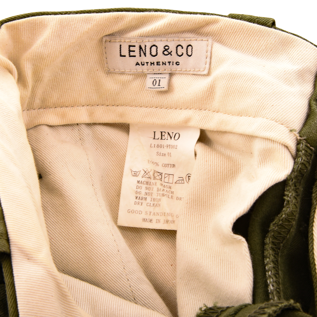 Leno Military Green Chino Made In Japan