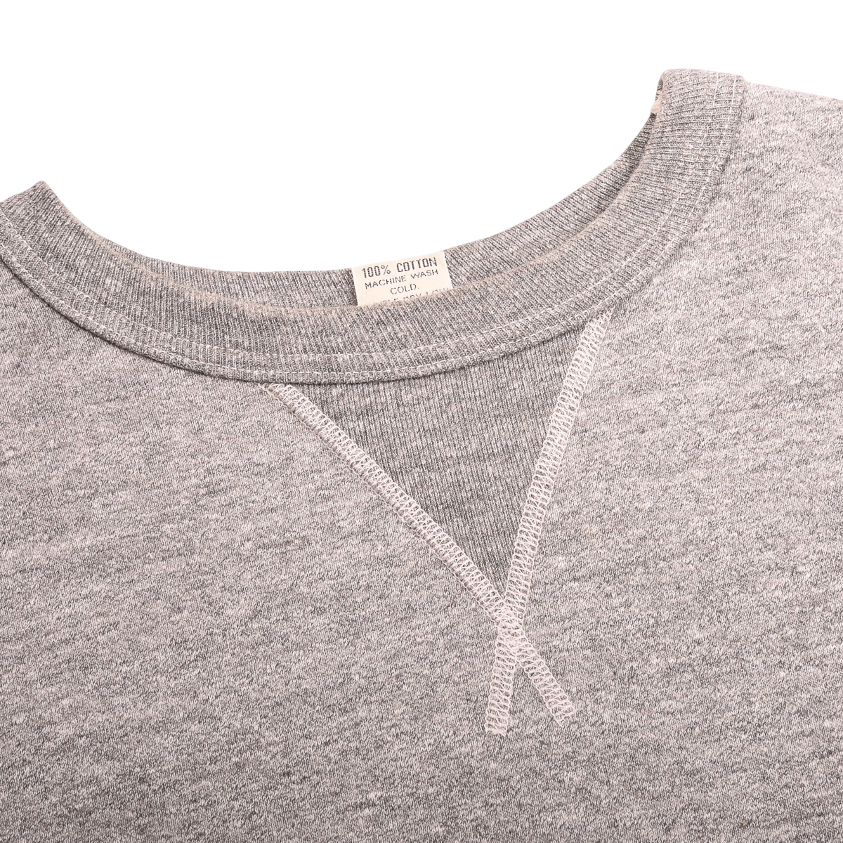 Buzz Rickson Heather Grey Loop-Wheeled Crewneck