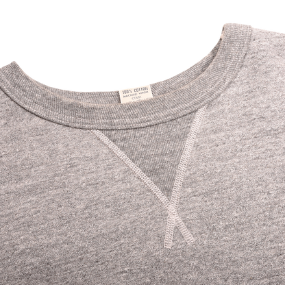 Buzz Rickson Heather Grey Loop-Wheeled Crewneck