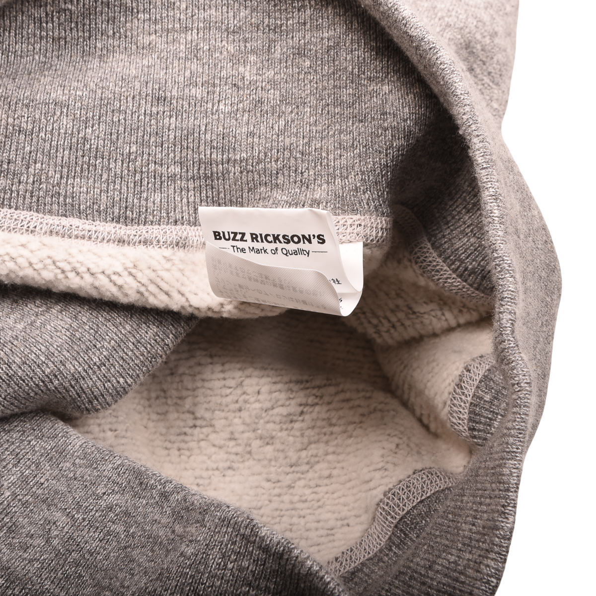 Buzz Rickson Heather Grey Loop-Wheeled Crewneck