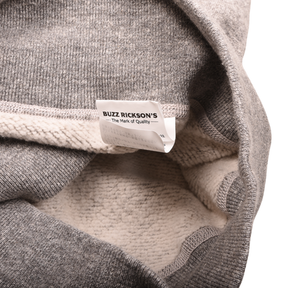 Buzz Rickson Heather Grey Loop-Wheeled Crewneck