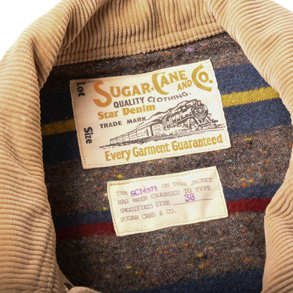 Sugar Cane Corduroy Work Coat Beige Size