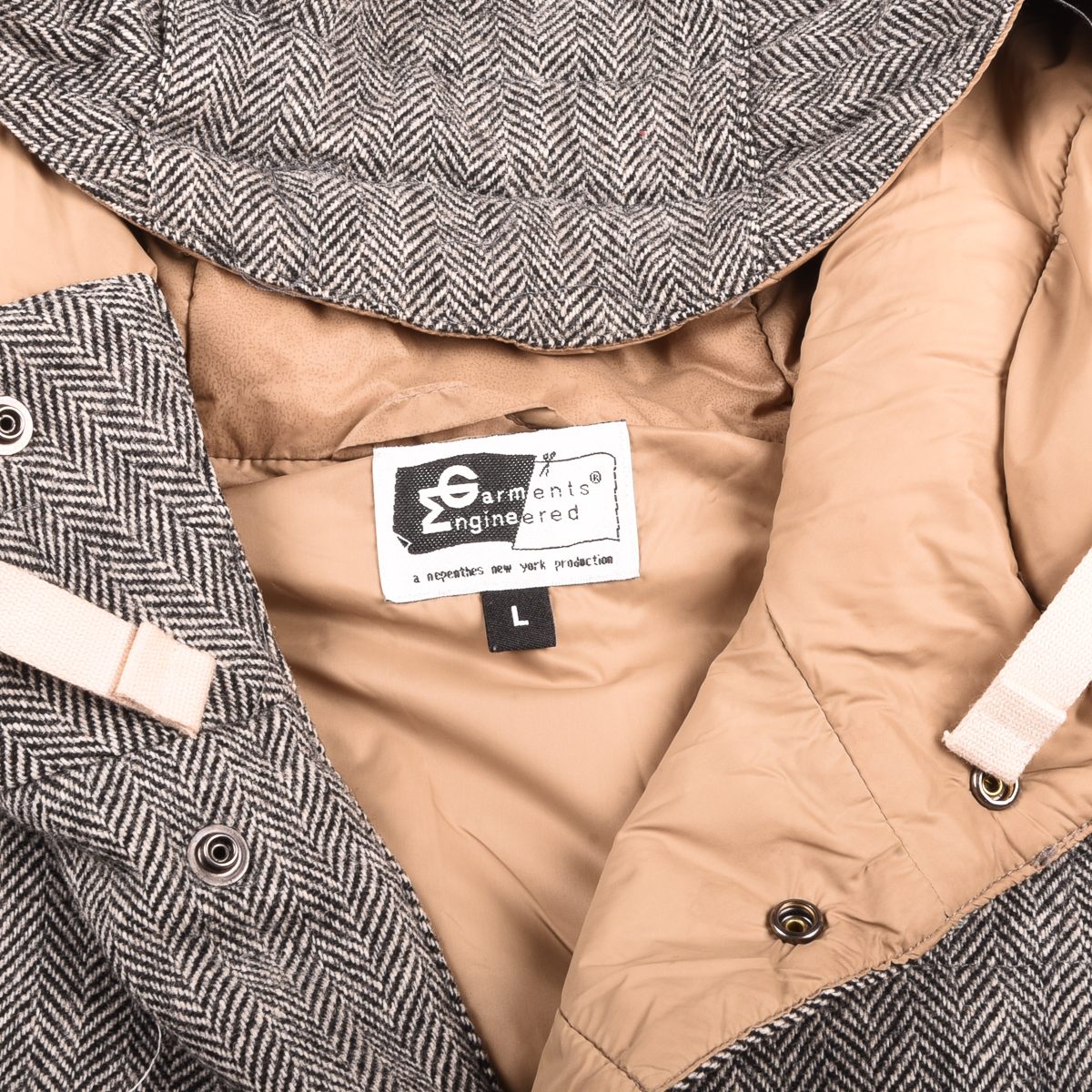 Enginerred Garments Herringbone Hooded Vest Jacket